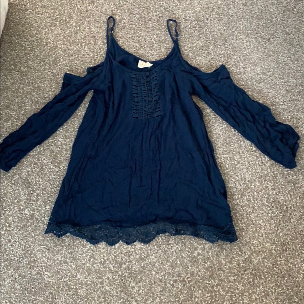 Blue off the shoulder top